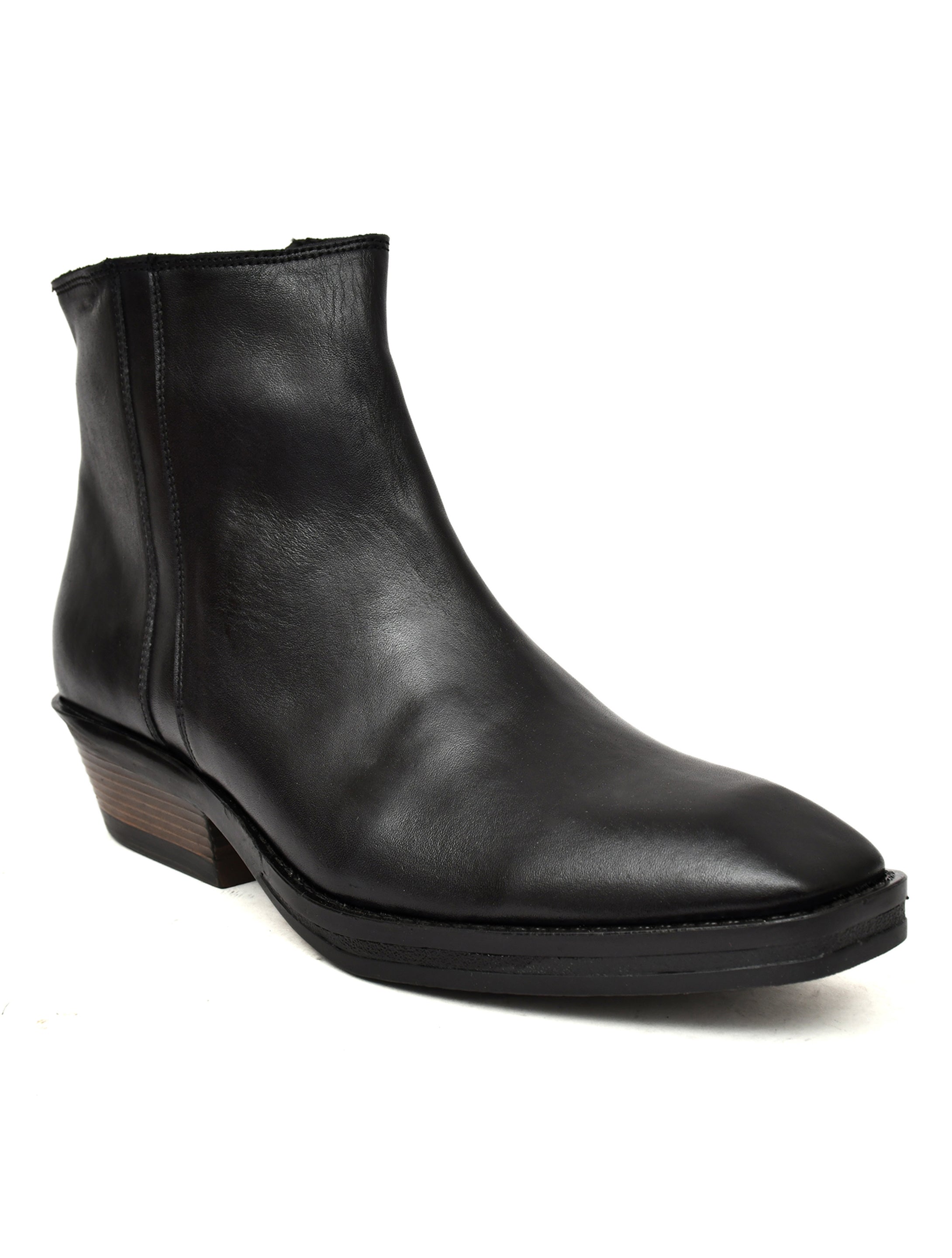 PONO Classic Black Leather Ankle Boots