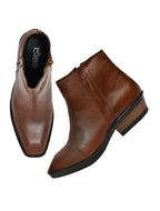 PONO Classic Tan Leather Ankle Boots