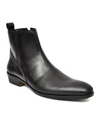 Men's Black Leather Zip-Up Ankle Boots