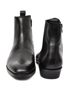 Men's Black Leather Zip-Up Ankle Boots