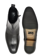 Men's Black Leather Zip-Up Ankle Boots